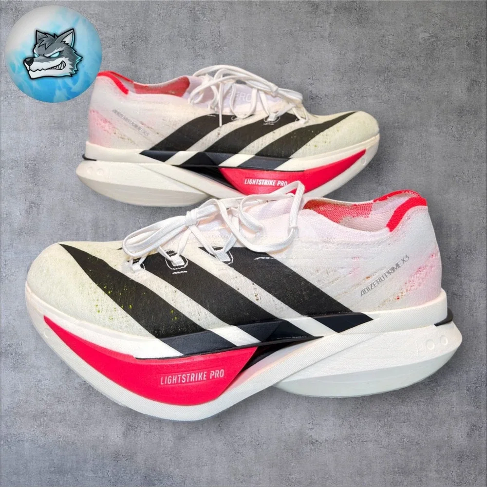 Adidas Adizero Prime X3 Strung Sneakers Mens 11.5 White Running Shoes JR2597 New